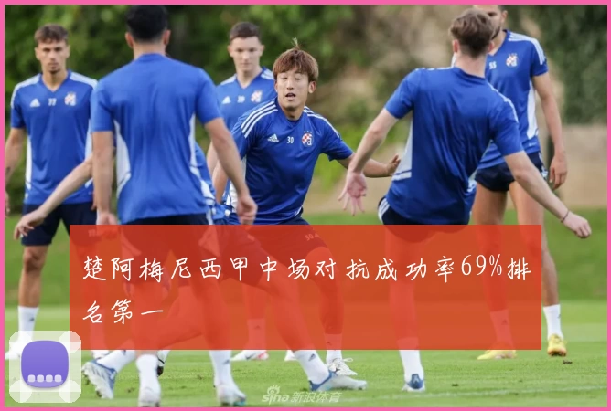 楚阿梅尼西甲中场对抗成功率69%排名第一